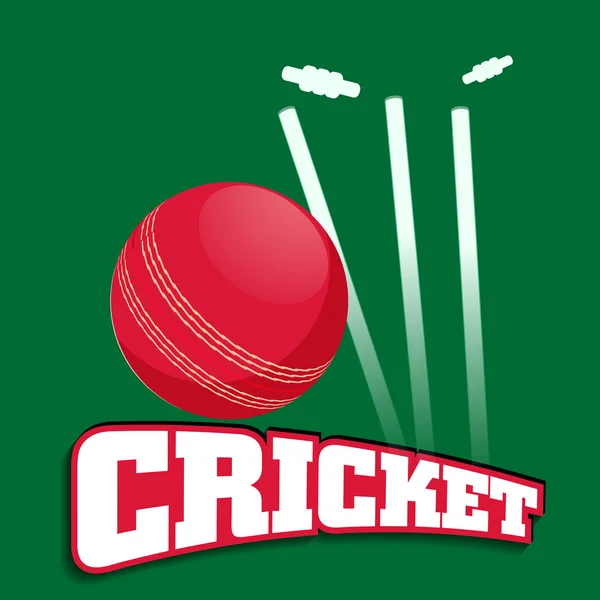 Cricket sports concept with red ball.