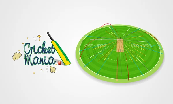 Cricket sports concept with bat and ball shot.