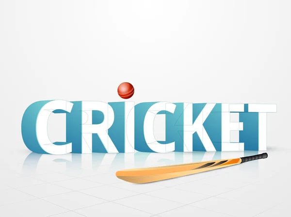 Cricket sports concept with bat and ball.