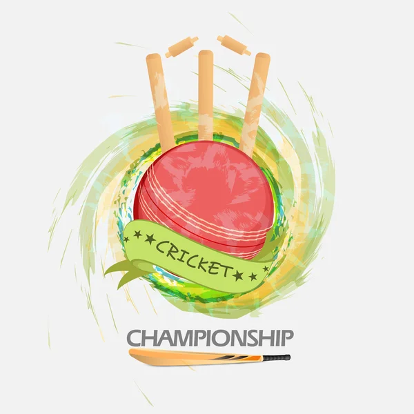 Cricket sports concept with red ball.