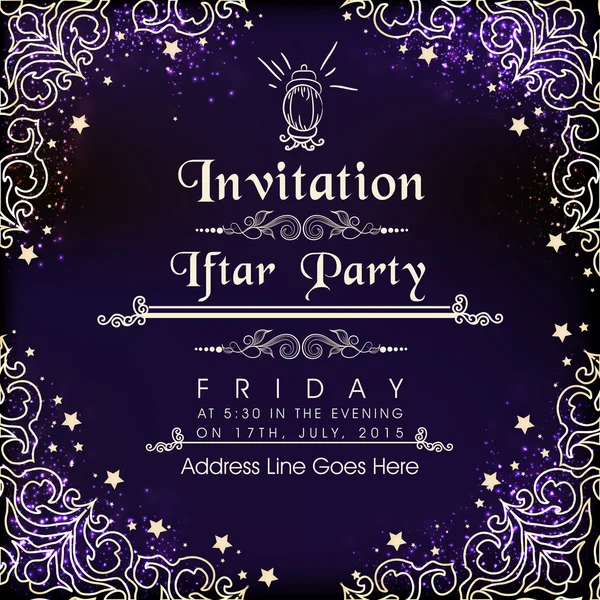 Beautiful invitation card for Ramadan Kareem Iftar Party celebra