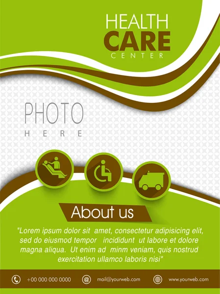Template, brochure or flyer for Health Care Center.