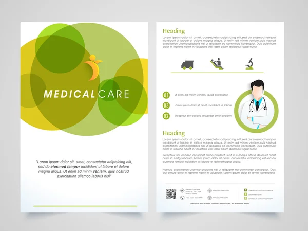 Medical Care Brochure, Template or Flyer design.