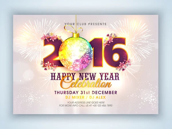 Creative Flyer or Banner for New Year 2016.