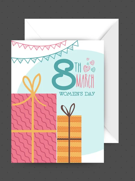 Greeting card with envelope for Women's Day.