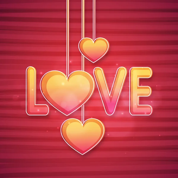 Colorful text Love for Valentine's Day celebration.