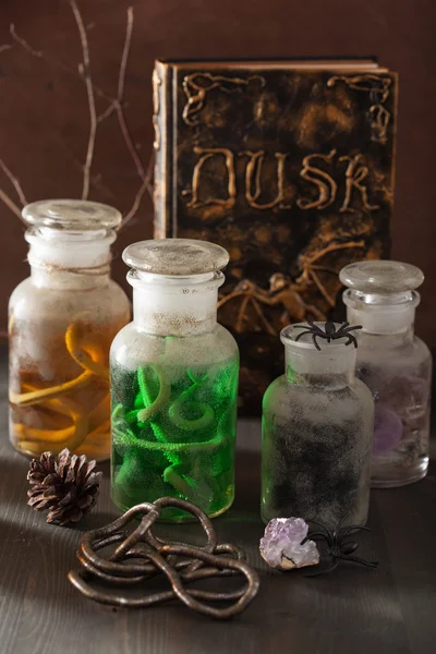 Witch apothecary jars magic potions halloween decoration