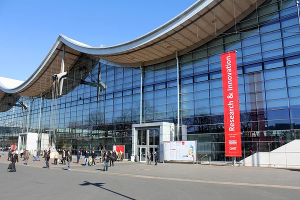 HANNOVER, GERMANY - MARCH 13: The exhibition ground on March 13, 2014 at CEBIT computer expo, Hannover, Germany. CeBIT is the world's largest computer expo