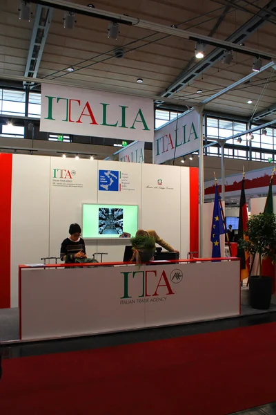 HANNOVER, GERMANY - MARCH 20: The stand of Italy on March 20, 2015 at CEBIT computer expo, Hannover, Germany. CeBIT is the world\'s largest computer expo