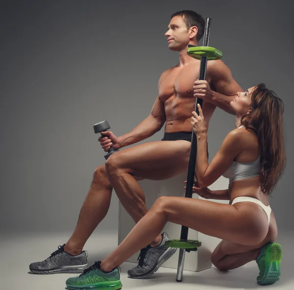 Loving fitness couple