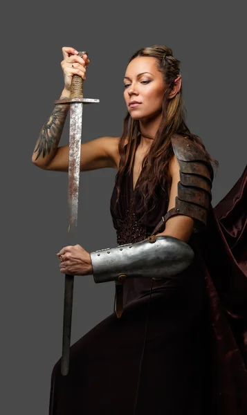 Fantastic woman warrior with sword