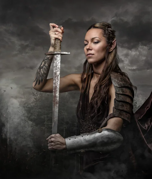 Elf woman warrior with sword