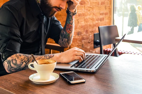 Man working on laptop