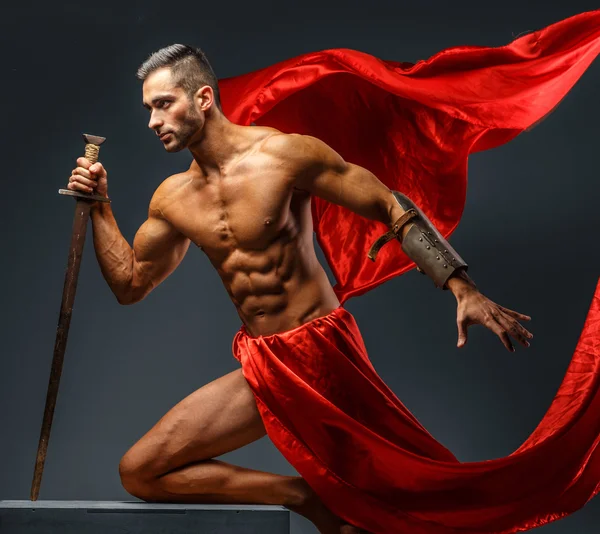Muscular roman soldier