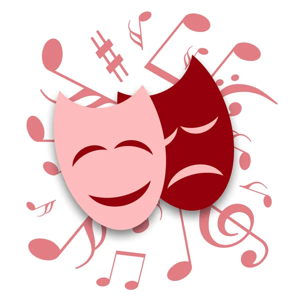Theatrical masks and musical symbols