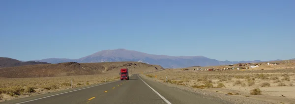 Red semi trailer