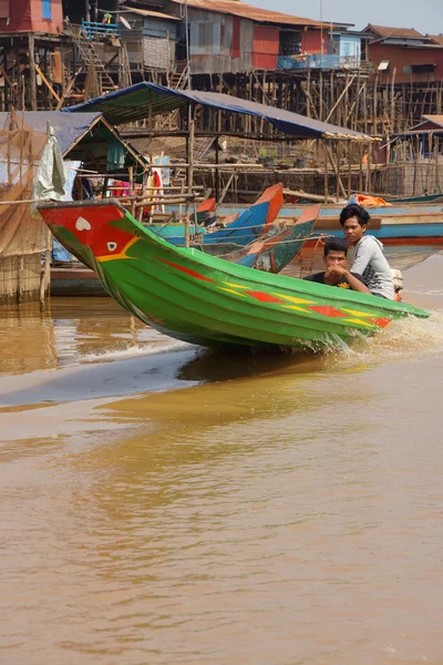 Power boat travels  waterway