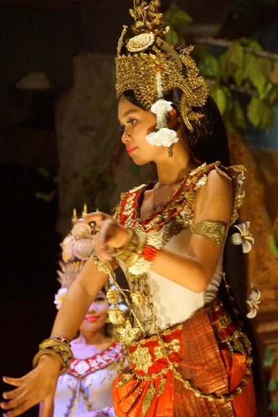 Apsara dancer in red skirt