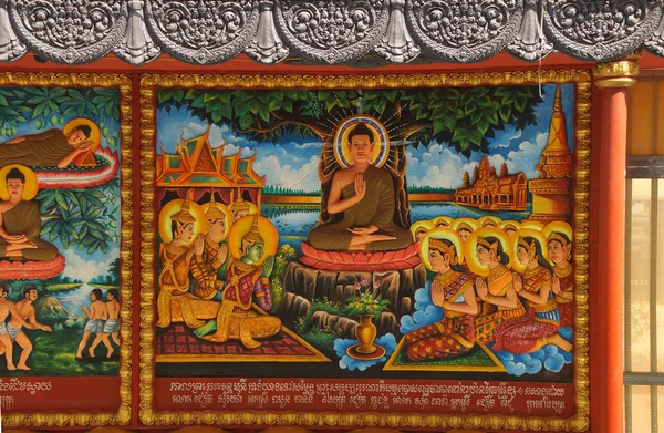 Life of Buddha fresco painting