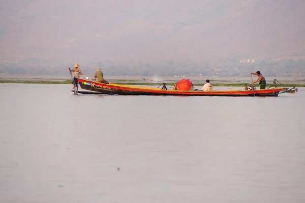 Tourists explore by fast boat