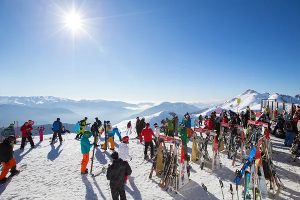 People skiing on a ski slope