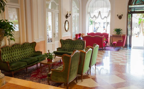 Lounge room of classic hotel