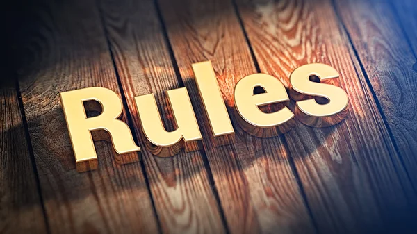 Word Rules on wood planks