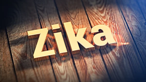 Word Zika on wood planks