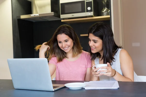 Women studying for the final exams