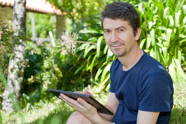 Man with tablet