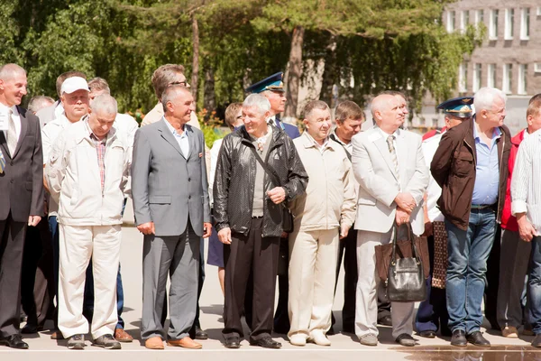 PERM, RUSSIA, JULY 04.2015:People on grand welcome of veterans