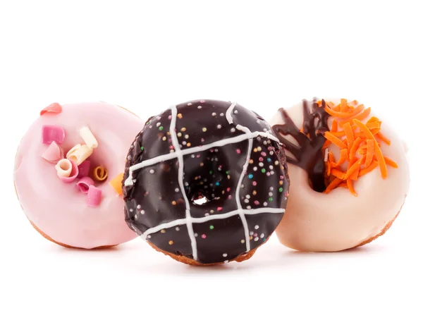 Colorful glazed doughnuts