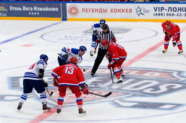 A. Ghamnov (14) and R. Helminen(41) on faceoff