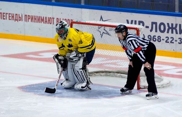 A. Lilljebjorn (30) and referee on the gate