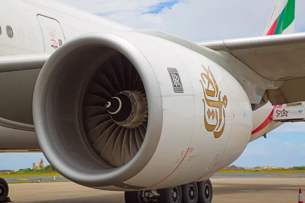 Emirates B-777 preparing for departure