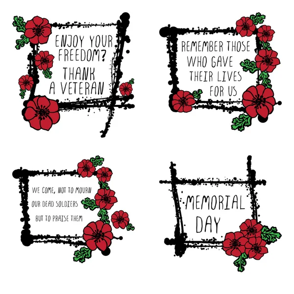 Memorial day cards with poppies