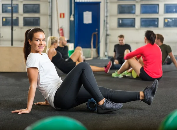 Portrait Of Woman Exercising In Cross Fitness Box