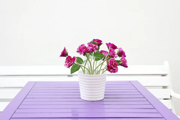 Purple flowers on a table