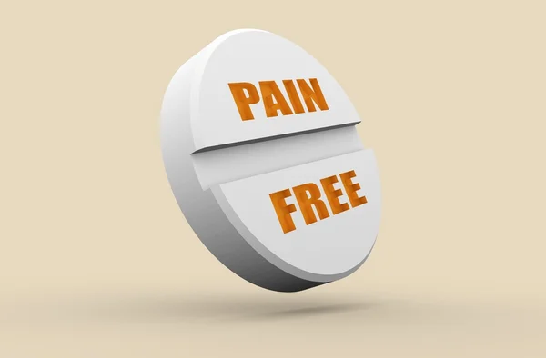 Pill with pain free text