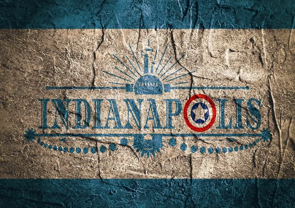 Indianapolis city name with flag colors styled letter O