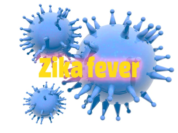 Abstract virus image and zika fever text