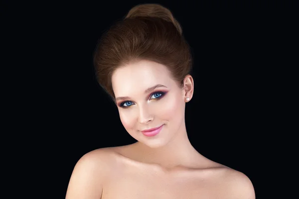 Young Woman Fashion Model. Pretty Face. Brides Hairstyle for Wed