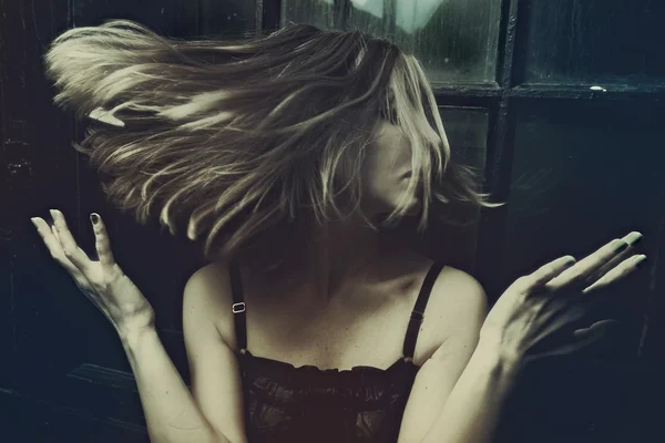 Woman's Hair in a Swirling Wind