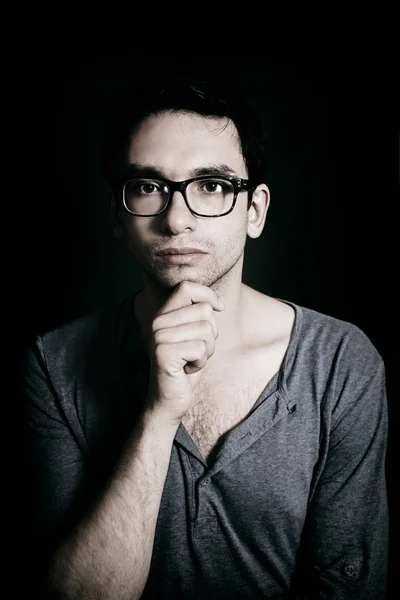 Young man wearing a glasses