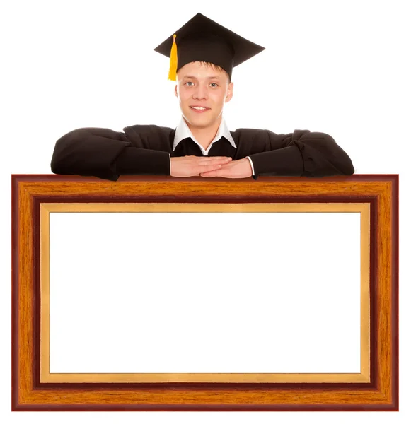 Graduate man with frame