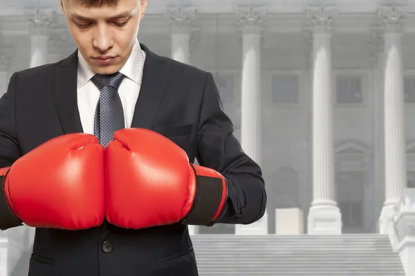 The lawyer in red boxing gloves