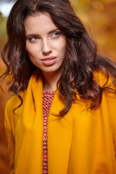 Beautiful woman in autumn styling