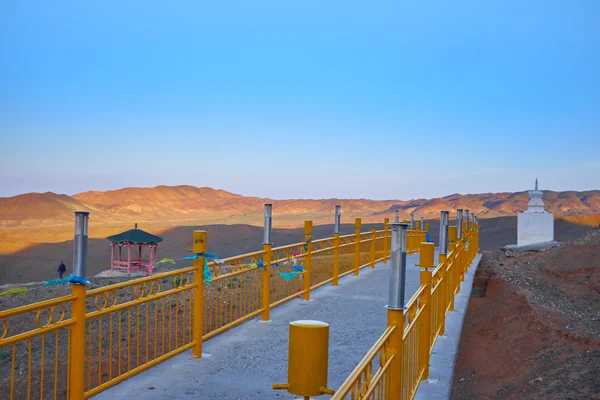 Buddhist pagoda in stone desert Gobi