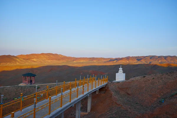 Buddhist pagoda in stone desert Gobi