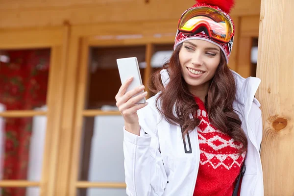 Woman on ski vacation